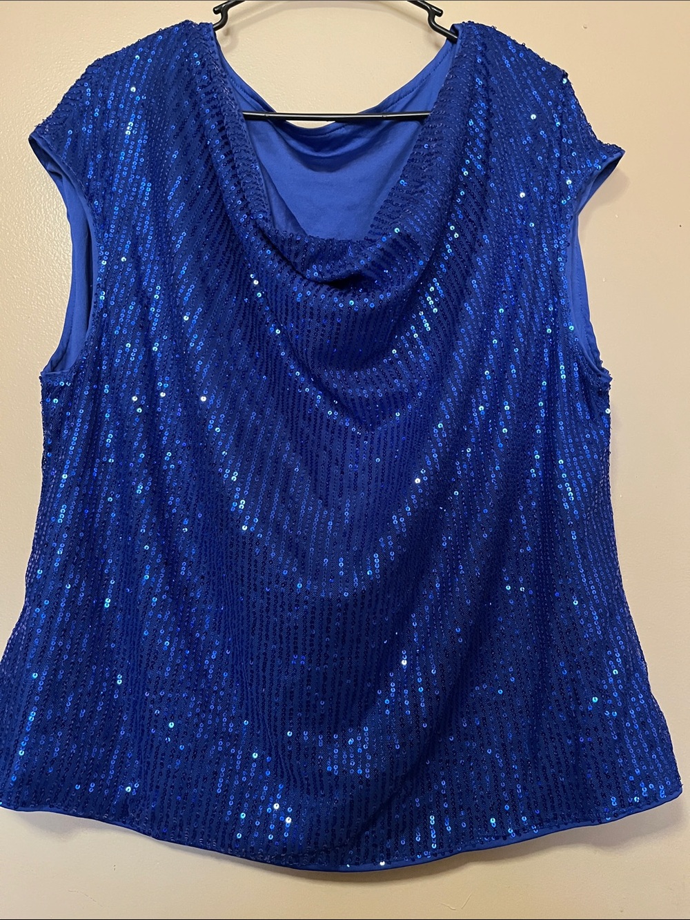 SHEIN Electric Blue Sequin Cap Sleeve Tank